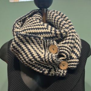 Navy and Tan Winter Scarf